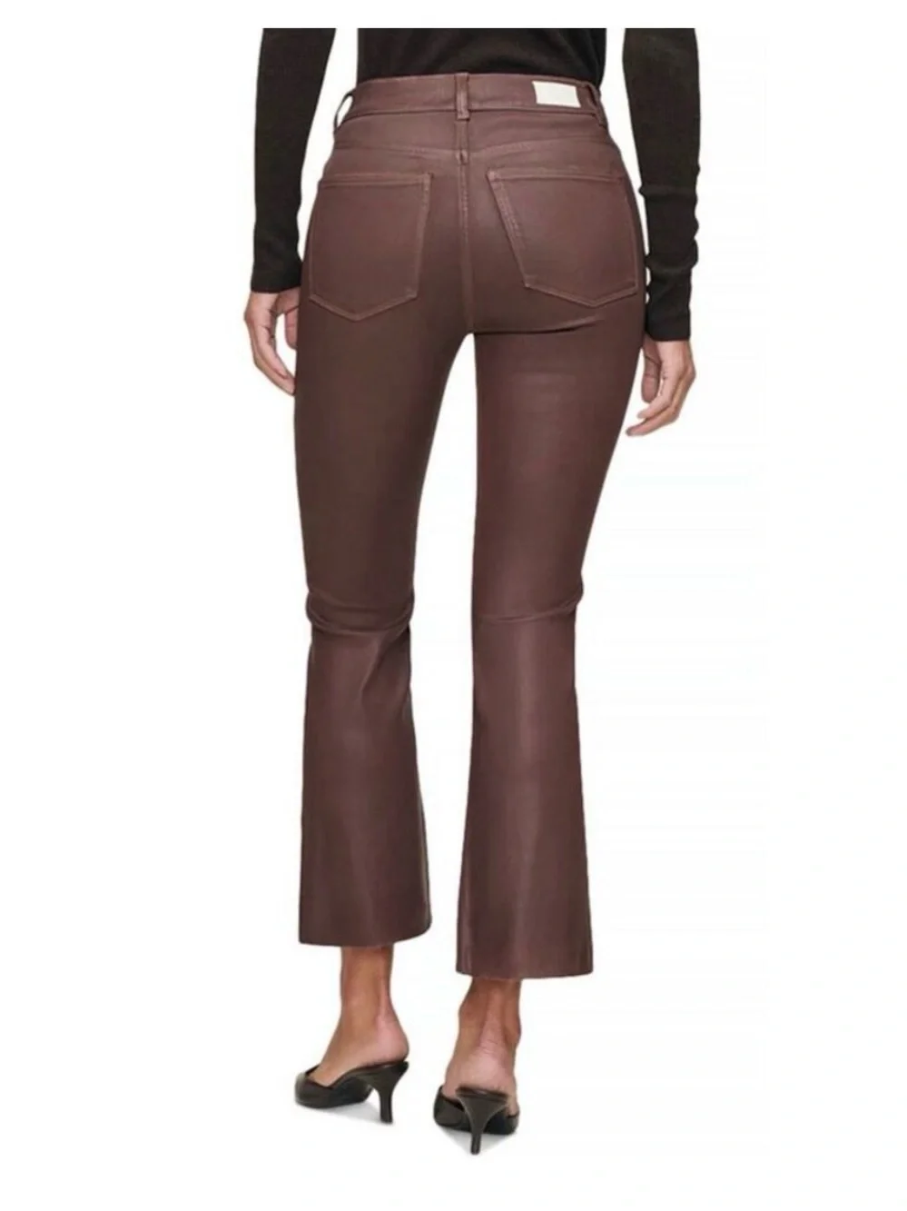 DL1961 Bridget Boot High Rise Instasculpt Coated Crop Jeans in Toffee Coated 25